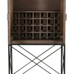 33 Inch Brown Carved Solid Wood Two Door Wine Cabinet 8 33 Inch Brown Carved Solid Wood Two Door Wine Cabinet