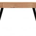 Natural and Black Solid Wood Writing Desk With 3 Drawers 8 Natural and Black Solid Wood Writing Desk With 3 Drawers