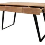 Natural and Black Solid Wood Writing Desk With 3 Drawers 10 Natural and Black Solid Wood Writing Desk With 3 Drawers