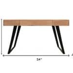 Natural and Black Solid Wood Writing Desk With 3 Drawers 12 Natural and Black Solid Wood Writing Desk With 3 Drawers
