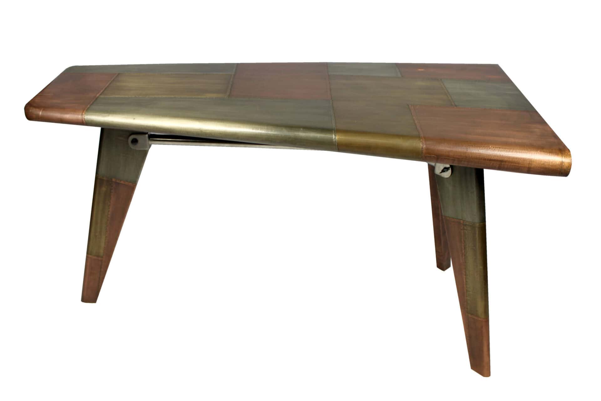 55 Inch Copper Aluminum Writing Desk With Hairpin Legs 2 55 Inch Copper Aluminum Writing Desk With Hairpin Legs - Image 2