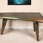 55 Inch Copper Aluminum Writing Desk With Hairpin Legs 6 55 Inch Copper Aluminum Writing Desk With Hairpin Legs