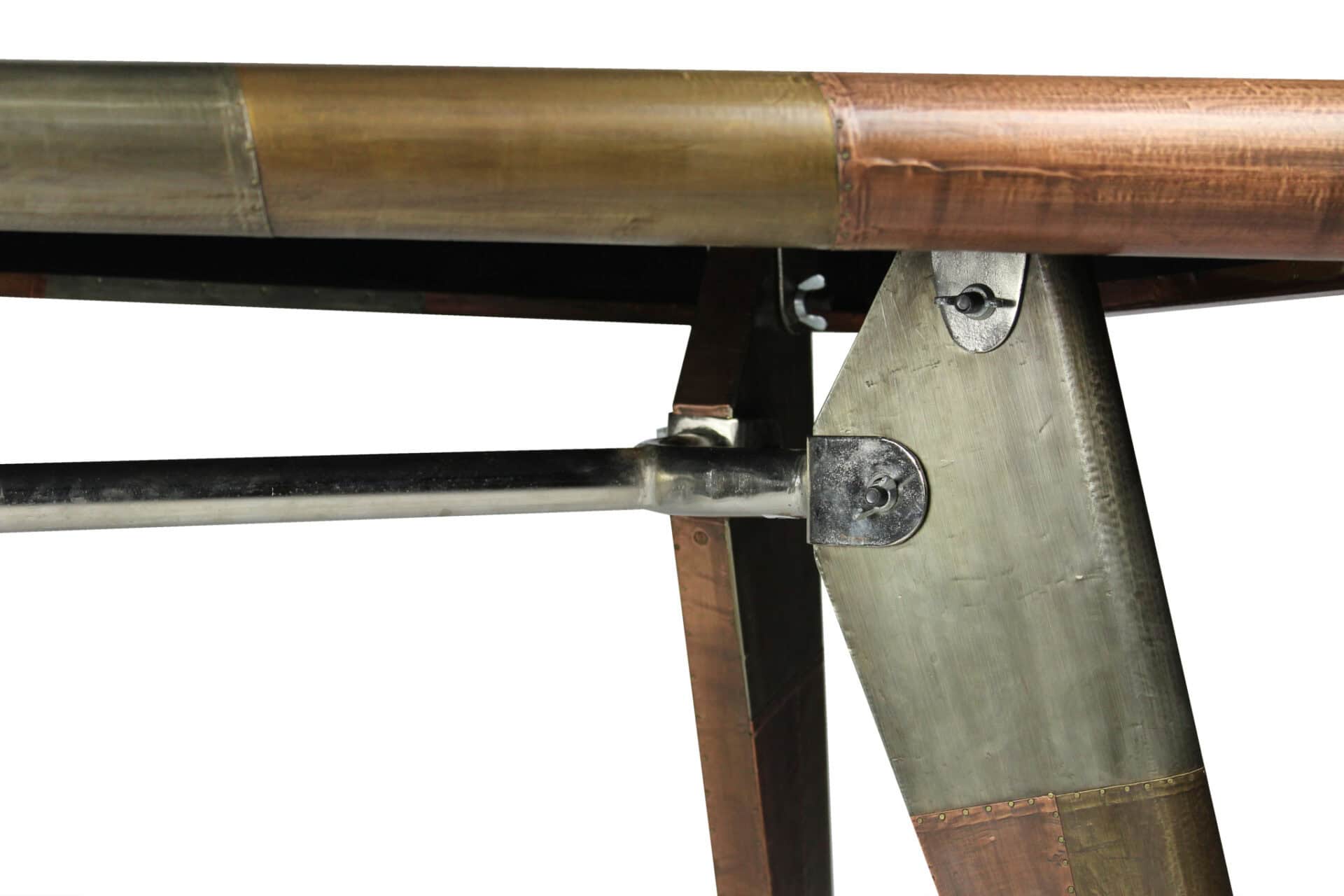 55 Inch Copper Aluminum Writing Desk With Hairpin Legs 4 55 Inch Copper Aluminum Writing Desk With Hairpin Legs - Image 4