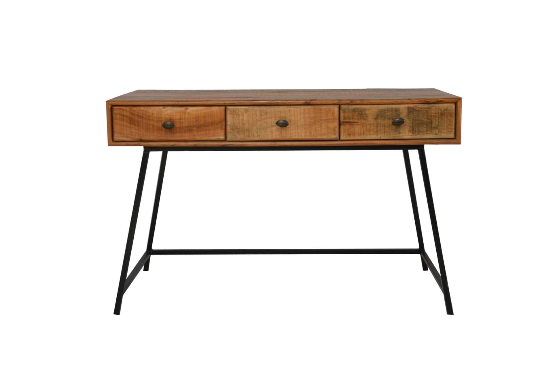 Natural Black Solid Wood Writing Desk With Drawers (47-Inch) 3 Natural Black Solid Wood Writing Desk With Drawers (47-Inch) - Image 3