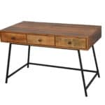 Natural Black Solid Wood Writing Desk With Drawers (47-Inch) 8 Natural Black Solid Wood Writing Desk With Drawers (47-Inch)
