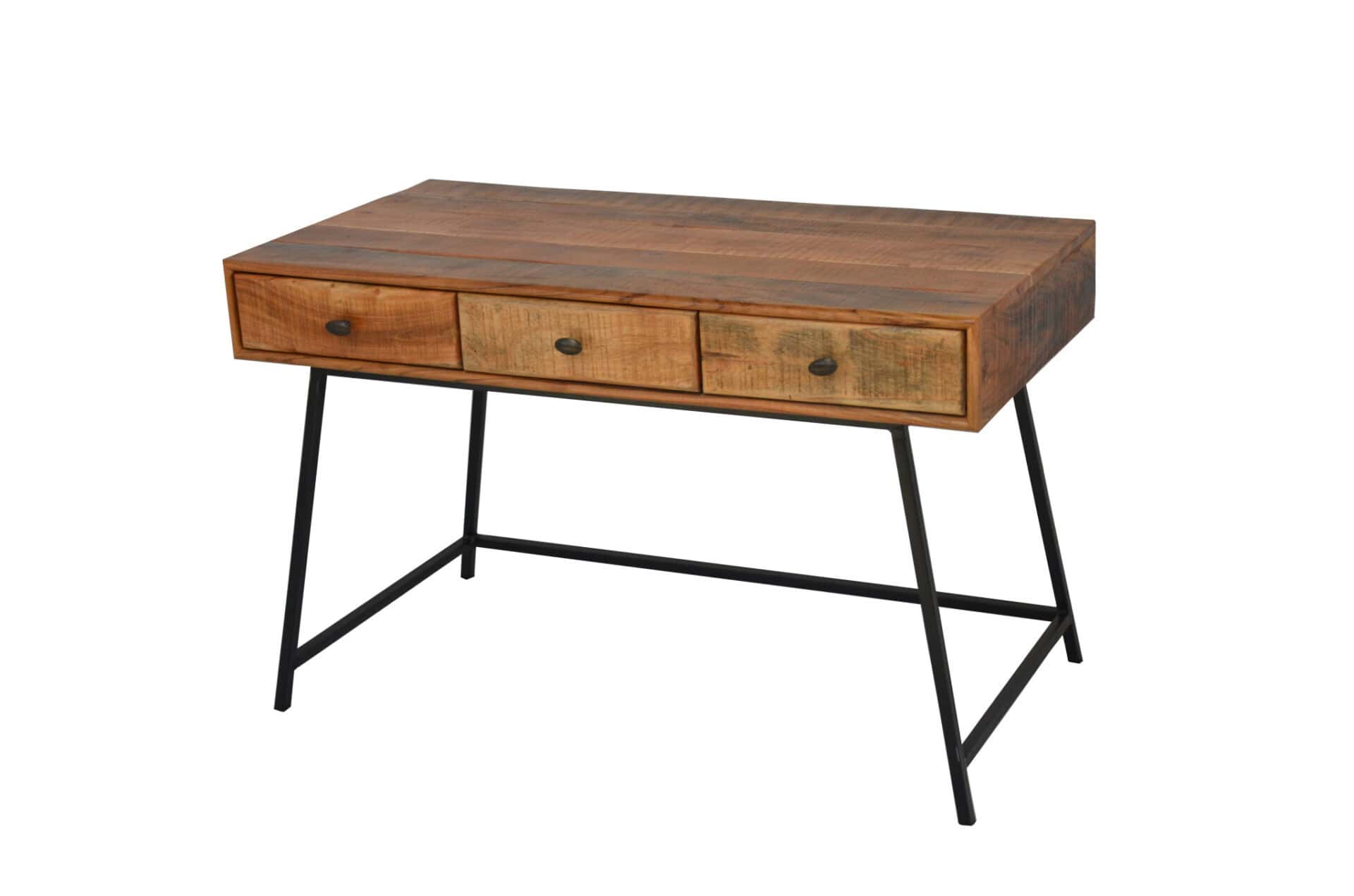 Natural Black Solid Wood Writing Desk With Drawers (47-Inch) 2 Natural Black Solid Wood Writing Desk With Drawers (47-Inch) - Image 2