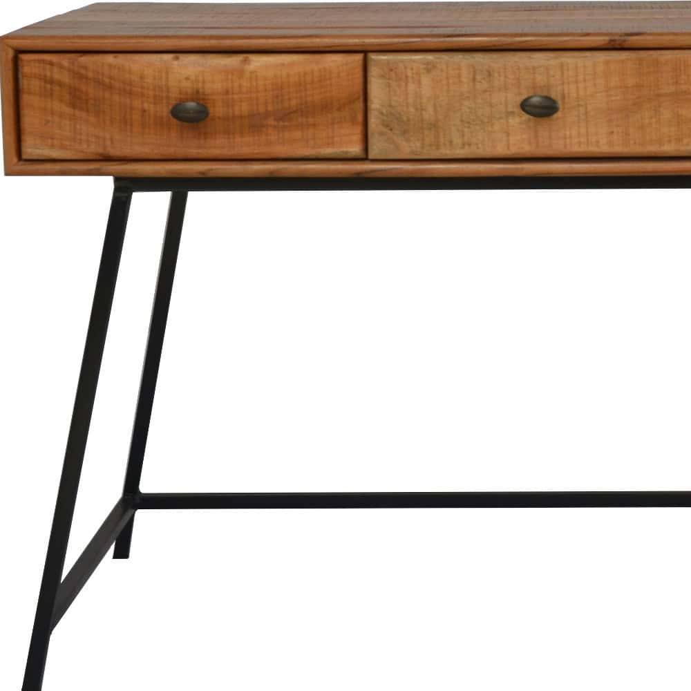 Natural Black Solid Wood Writing Desk With Drawers (47-Inch) 5 Natural Black Solid Wood Writing Desk With Drawers (47-Inch) - Image 5