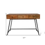 Natural Black Solid Wood Writing Desk With Drawers (47-Inch) 12 Natural Black Solid Wood Writing Desk With Drawers (47-Inch)