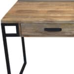 Natural and Black Solid Wood Writing Desk With Two Drawers 10 Natural and Black Solid Wood Writing Desk With Two Drawers