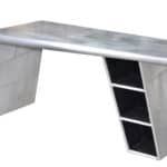 Silver Aluminum Writing Desk with Sleek Modern Sled Base 60-Inch 7 Silver Aluminum Writing Desk with Sleek Modern Sled Base 60-Inch