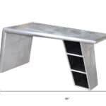 Silver Aluminum Writing Desk with Sleek Modern Sled Base 60-Inch 10 Silver Aluminum Writing Desk with Sleek Modern Sled Base 60-Inch