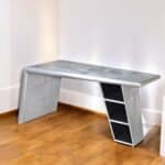 Silver Aluminum Writing Desk with Sleek Modern Sled Base 60-Inch 6 Silver Aluminum Writing Desk with Sleek Modern Sled Base 60-Inch