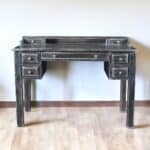 Black Solid Wood Writing Desk With Seven Drawers, 46 Inches 7 Black Solid Wood Writing Desk With Seven Drawers, 46 Inches