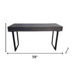 Gray and Black Solid Wood Writing Desk with Three Drawers