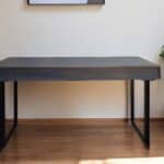 Gray and Black Solid Wood Writing Desk with Three Drawers
