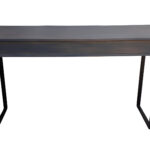 Gray and Black Solid Wood Writing Desk with Three Drawers