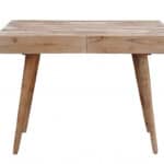 Brown Acacia Solid Wood Writing Desk With Three Drawers 6 Brown Acacia Solid Wood Writing Desk With Three Drawers