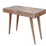 Brown Acacia Solid Wood Writing Desk With Three Drawers 7 Brown Acacia Solid Wood Writing Desk With Three Drawers