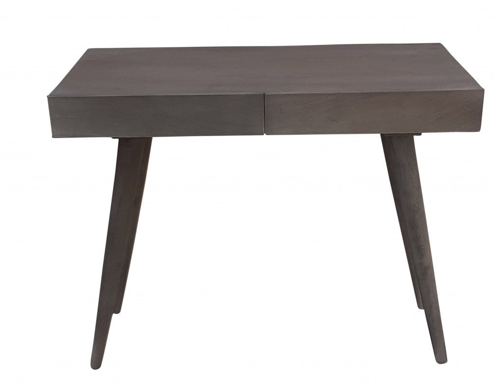Gray Acacia Solid Wood Writing Desk With Three Drawers 1 Gray Acacia Solid Wood Writing Desk With Three Drawers