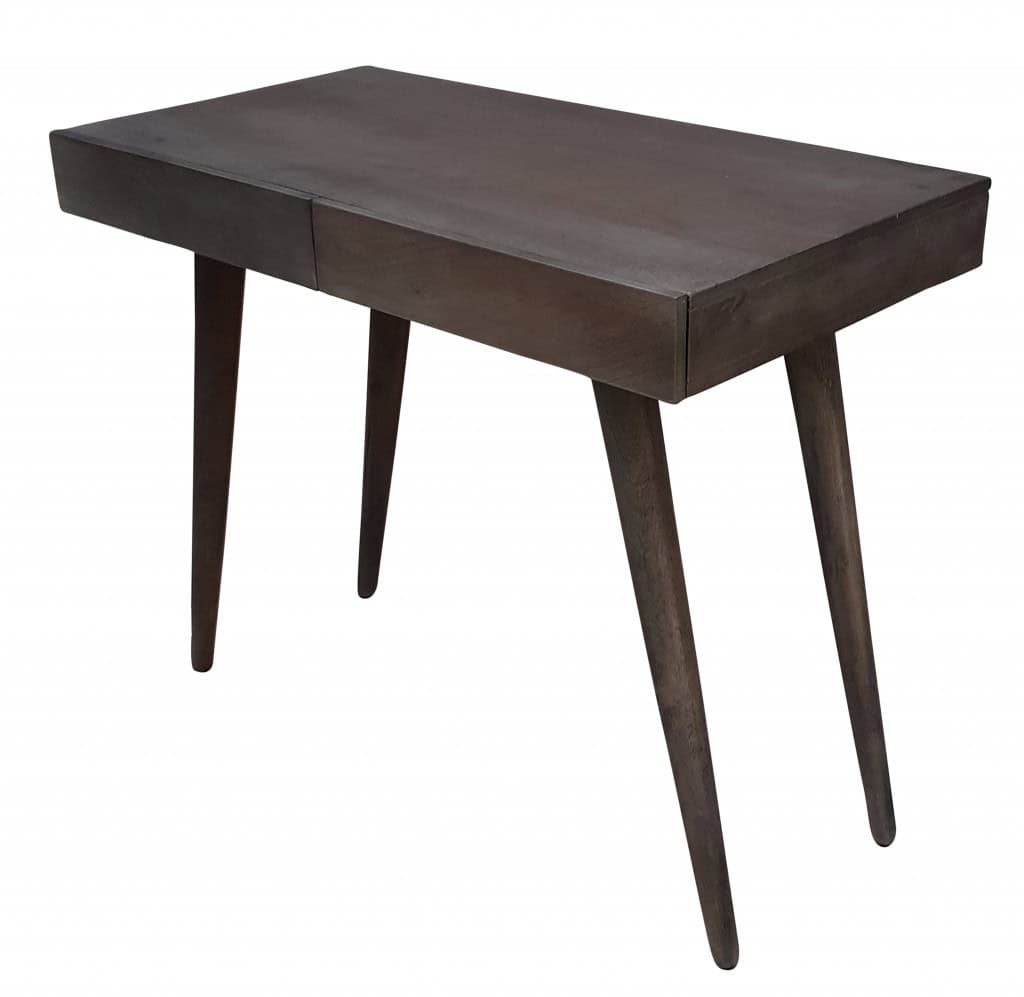 Gray Acacia Solid Wood Writing Desk With Three Drawers 2 Gray Acacia Solid Wood Writing Desk With Three Drawers - Image 2