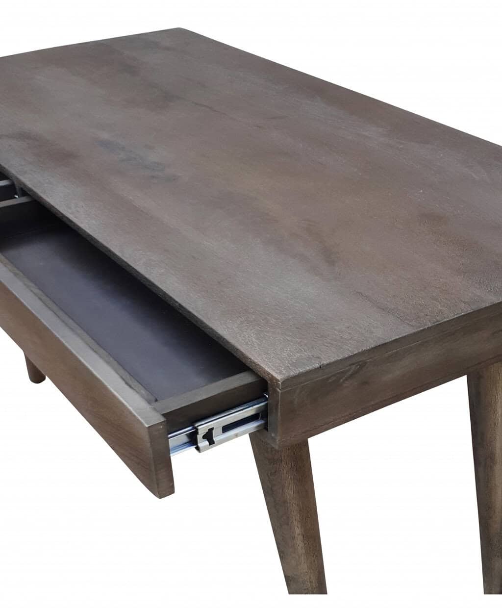 Gray Acacia Solid Wood Writing Desk With Three Drawers 4 Gray Acacia Solid Wood Writing Desk With Three Drawers - Image 4