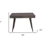 Gray Acacia Solid Wood Writing Desk With Three Drawers 10 Gray Acacia Solid Wood Writing Desk With Three Drawers