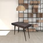 Gray Acacia Solid Wood Writing Desk With Three Drawers 8 Gray Acacia Solid Wood Writing Desk With Three Drawers