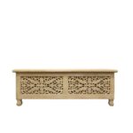 46" Antique White Carved Wood Bench with Flip-Top Storage 10 46" Antique White Carved Wood Bench with Flip-Top Storage
