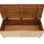 46" Antique White Carved Wood Bench with Flip-Top Storage 18 46" Antique White Carved Wood Bench with Flip-Top Storage
