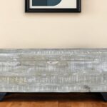 46" Gray Distressed Wood Storage Bench with Flip Top 9 46" Gray Distressed Wood Storage Bench with Flip Top