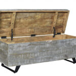 46" Gray Distressed Wood Storage Bench with Flip Top 12 46" Gray Distressed Wood Storage Bench with Flip Top