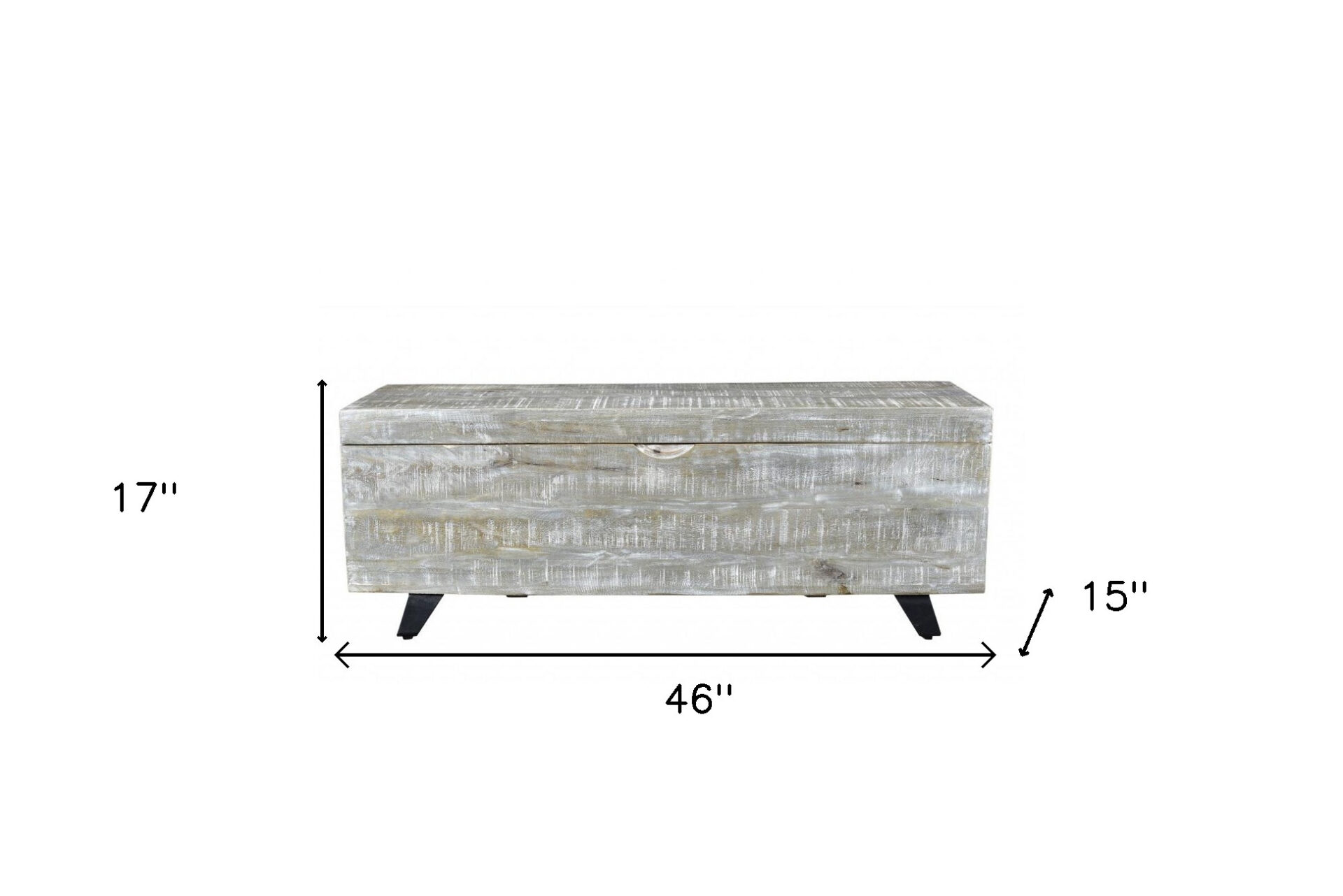 46" Gray Distressed Wood Storage Bench with Flip Top 8 46" Gray Distressed Wood Storage Bench with Flip Top - Image 8