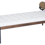 72" Black and Ivory Upholstered Cotton Blend Bench 5 72" Black and Ivory Upholstered Cotton Blend Bench