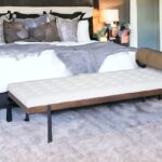 72" Black and Ivory Upholstered Cotton Blend Bench 8 72" Black and Ivory Upholstered Cotton Blend Bench