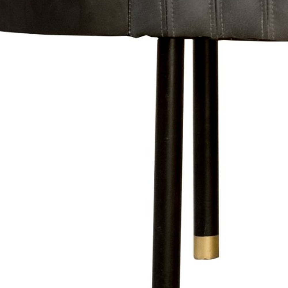 56" Dark Gray and Black Modern Leather Bench with End Tables 4 56" Dark Gray and Black Modern Leather Bench with End Tables - Image 4