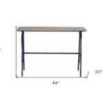 Solid Wood Brown and Black Writing Desk with Iron Legs 12 Solid Wood Brown and Black Writing Desk with Iron Legs