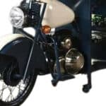 Blue and White Industrial Rolling Bar Cart With Wine Storage
