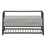 42" Gray Flip-Top Storage Bench with Black Metal Frame 9 42" Gray Flip-Top Storage Bench with Black Metal Frame
