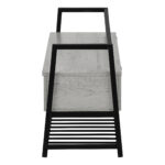 42" Gray Flip-Top Storage Bench with Black Metal Frame 12 42" Gray Flip-Top Storage Bench with Black Metal Frame
