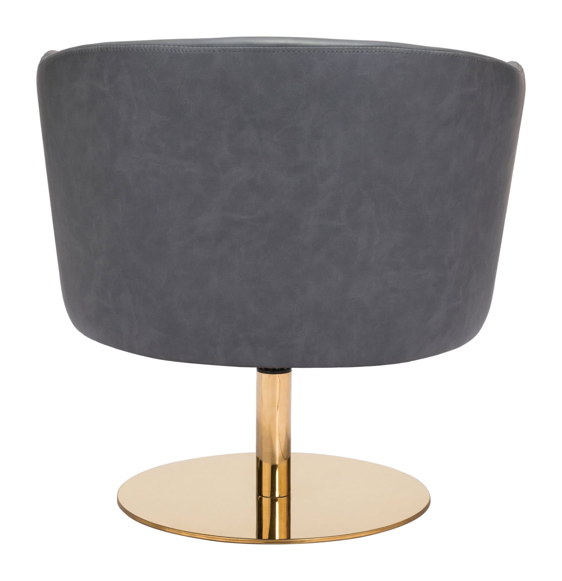 Gray Tufted Swivel Accent Chair with Faux Leather Upholstery 5 Gray Tufted Swivel Accent Chair with Faux Leather Upholstery - Image 5