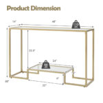 Gold 48 Inch 2 Tier Glass Console Table for Hallway 12 Gold 48 Inch 2 Tier Glass Console Table for Hallway