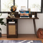Mid Century 48 Inch Computer Desk with Hutch and Cabinet 16 Mid Century 48 Inch Computer Desk with Hutch and Cabinet