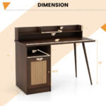Mid Century 48 Inch Computer Desk with Hutch and Cabinet 19 Mid Century 48 Inch Computer Desk with Hutch and Cabinet