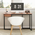 48 Inch Metal Frame Computer Desk with Drawer and Adjustable Pads