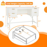 White 48 Inch Computer Desk with 4 Drawers for Home Office 12 White 48 Inch Computer Desk with 4 Drawers for Home Office
