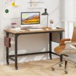 48 Inch Mobile Computer Desk with Durable Metal Frame 23 48 Inch Mobile Computer Desk with Durable Metal Frame