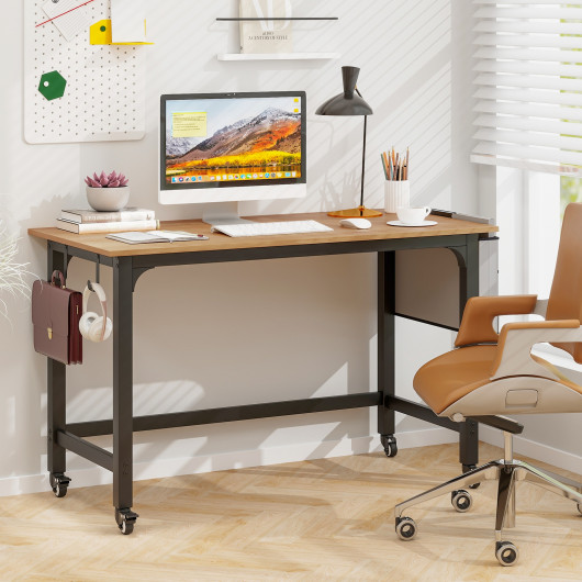 48 Inch Mobile Computer Desk with Durable Metal Frame 2 48 Inch Mobile Computer Desk with Durable Metal Frame - Image 2