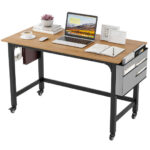 48 Inch Mobile Computer Desk with Durable Metal Frame 25 48 Inch Mobile Computer Desk with Durable Metal Frame