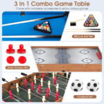 48 Inch 3-in-1 Combo Game Table Soccer Billiards Hockey