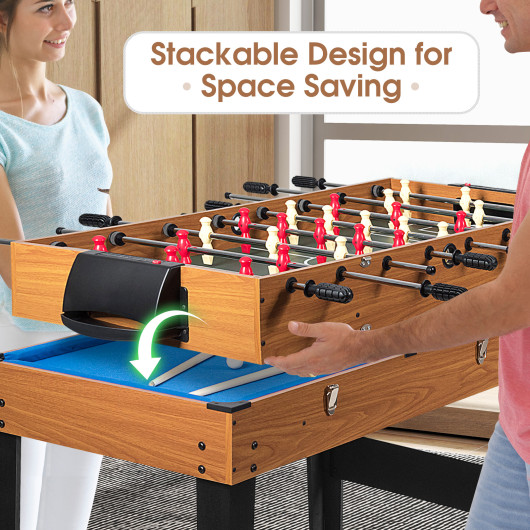 48 Inch 3-in-1 Combo Game Table Soccer Billiards Hockey - Image 6
